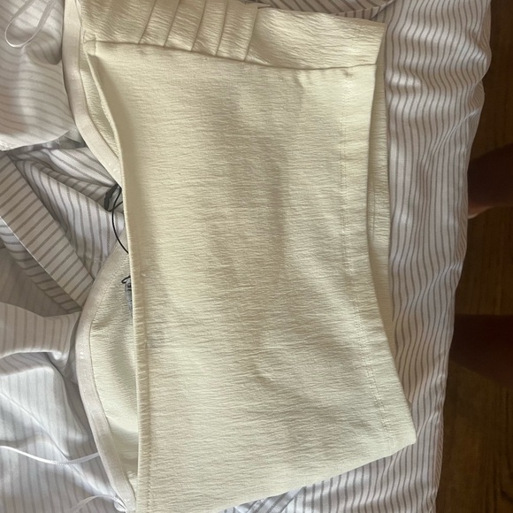 Zara White Pleated Strapless Top - Picture 6 of 6